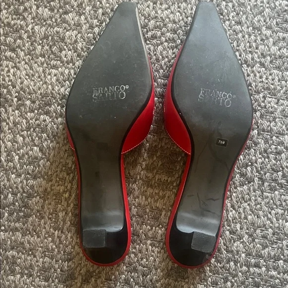 Franco Sarto Vibrant Red Pointed Mules - Picture 5 of 8